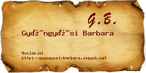 Gyöngyösi Barbara névjegykártya